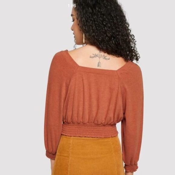 Free People Smocked Square Neck Crop Top - Picture 3 of 10